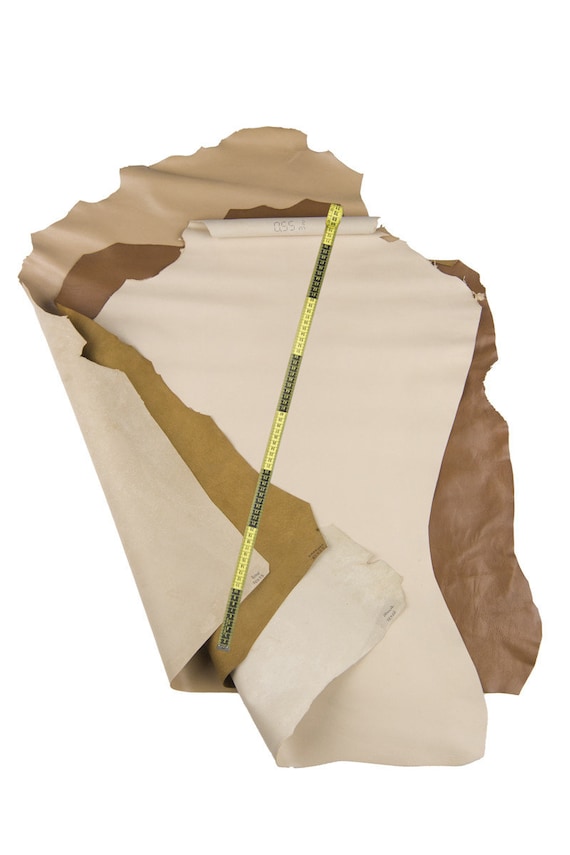SOFT Lambskin Sheepskin Leather Hide – Natural Cream Beige Brown
