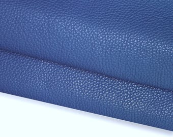 Couro de bezerro azul claro com grão de dólar, couro azul claro macio estampado, 1,6 - 1,8 mm, couro italiano para artesanato B17206-TU La Garzarara