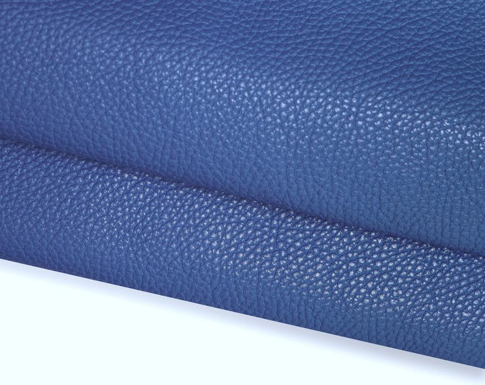 Royal blue PEBBLED cowhide, tumble grain leather hide, soft semi glossy embossed calfskin 1.6 - 1.8 mm for crafting B17206-TU La Garzarara