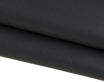 Soft dark grey pebbled cowhide leather SKIN hide, semi glossy embossed calf leather 1.5–1.6 mm for bags, B17252-TU La Garzarara