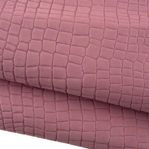 Rosa Krokodilleder, weiches Kalbsveloursleder mit Alligatorprint für DIY B19304-ST La Garzarara