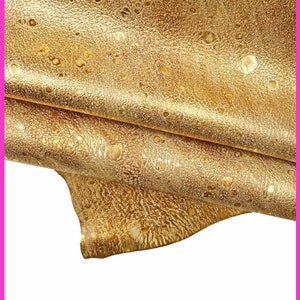 Pellame laminato ORO, capra sportiva metallizzata, pelle morbida dorata effetto invecchiato, vintage B16301-MT(ST) La Garzarara