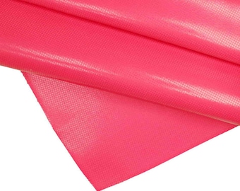 Hot pink neon leather hide reptile print, shiny fuchsia lizard effect leather skin for bags 1.7/1.8 mm B14173-ST/B La Garzarara