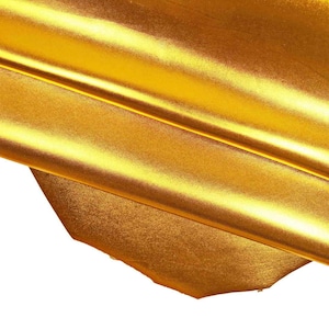 PELLAMI laminati colorati tinta unita - pelle di capra metallizzata gialla e azzurra B13740-MT La Garzarara