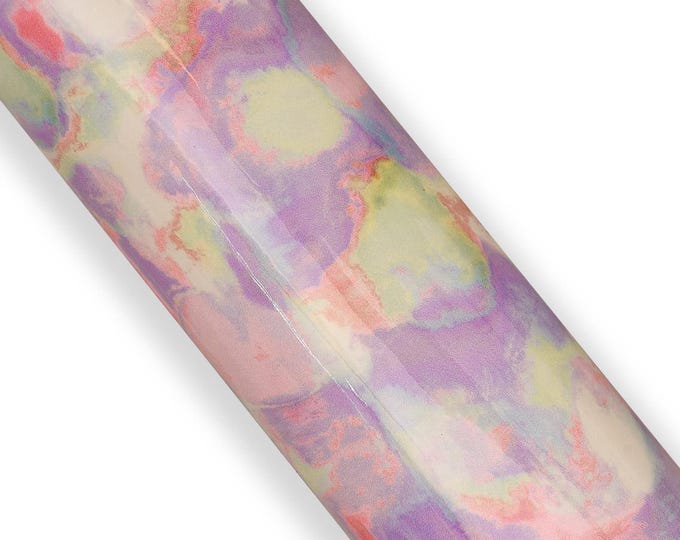 MULTICOLOR PATENT leather hide, glossy printed cowhide, watercolor texture on smooth calfskin B18044-ST La Garzarara
