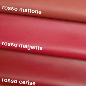 Pelli di agnello NAPPA liscia ROSSA, pellame semi lucido rosso, gommoso, morbido, per hobbisti B17574-TU La Garzarara