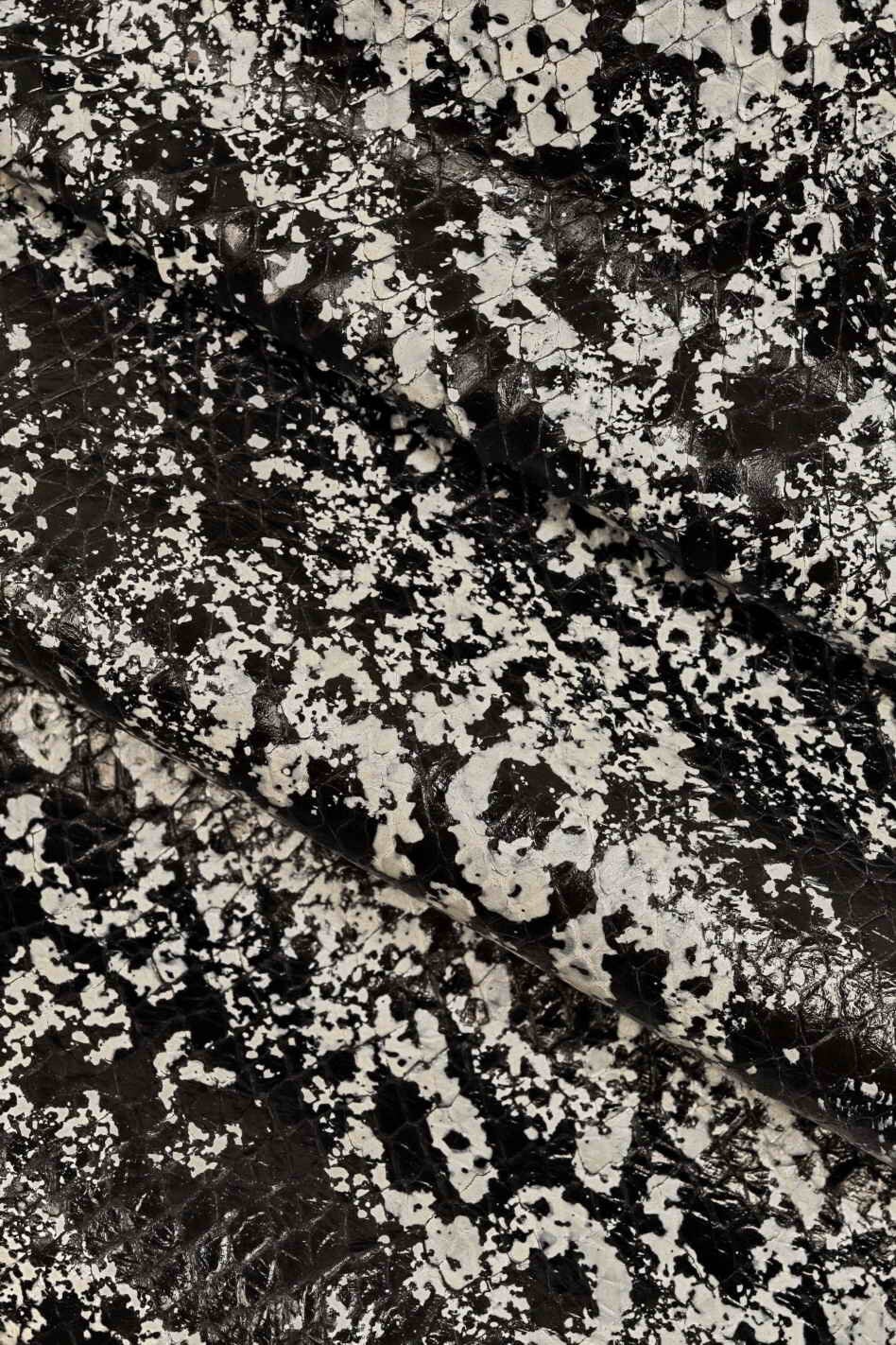 PYTHON abstract printed hides - black and white textured snake leather ...