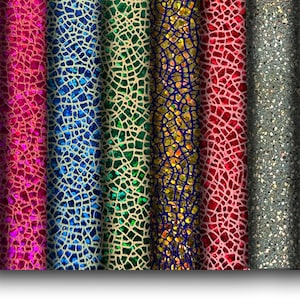 Pelle iridescente stampa CRACKLE, capra laminata crack, pellame metallizzato luminoso B16825-MT(ST) La Garzarara