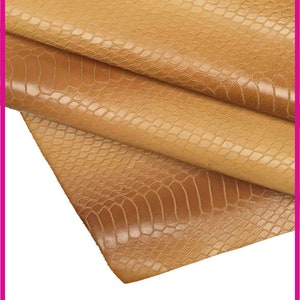 Embossed Python  leather hide, camel reptile snake cowhide B14021-ST La Garzarara