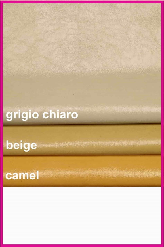 Wrinkled Lacquer Leather Skins, Light Gray, Beige, Camel Glossy