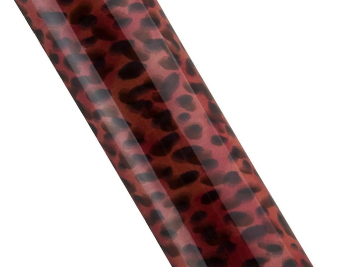 Glossy LEOPARD printed PATENT goatskin, red - pink shaded cheetah leather skin, soft bright material for diy projects B19254-ST La Garzarara