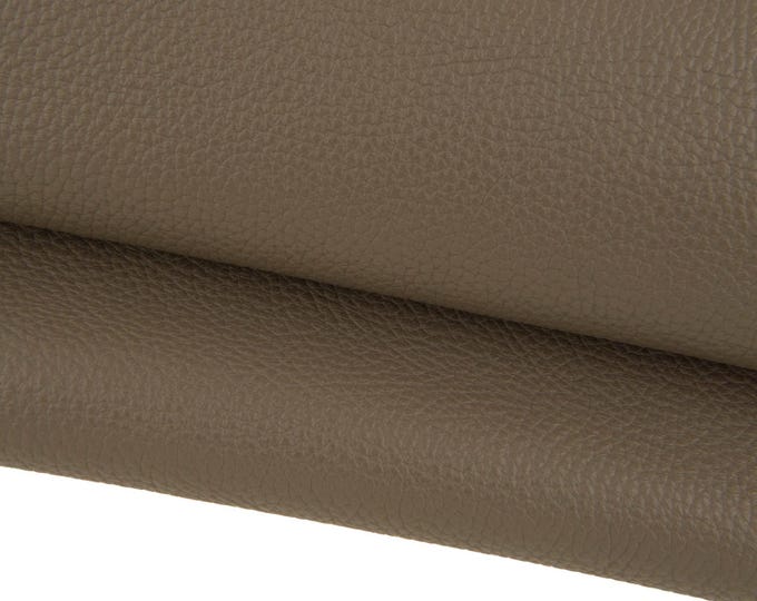 Grey PEBBLE grain printed cowhide leather, soft embossed calfskin, gray classic semi glossy thick skin B17305-TU La Garzarara