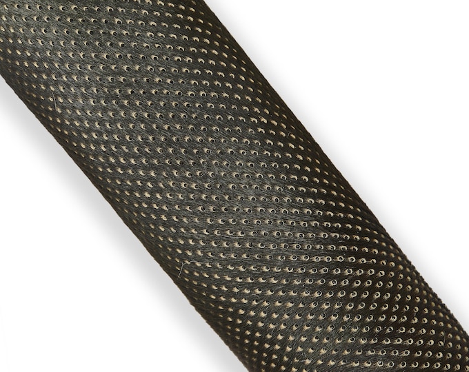 Dark green PIERCED hair on leather hide, tiny CIRCLES print on pony calfskin, soft hairy cowhide for crafting  B18113-CV La Garzarara