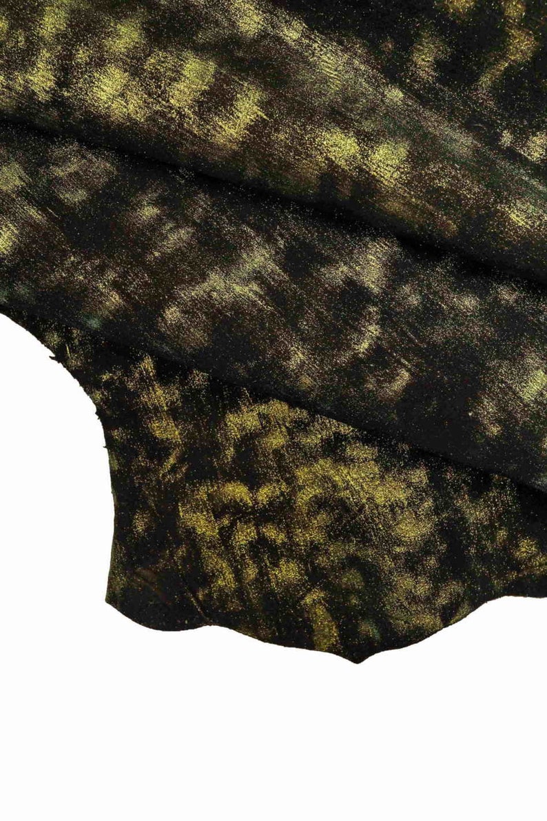 soft black suede with green glitter foil with cloudy effect refined look B11576-MT ST La Garzarara Italian leather shiny