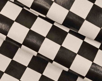 Leather CHECKER Print Hides Damier Printed Lambskin 