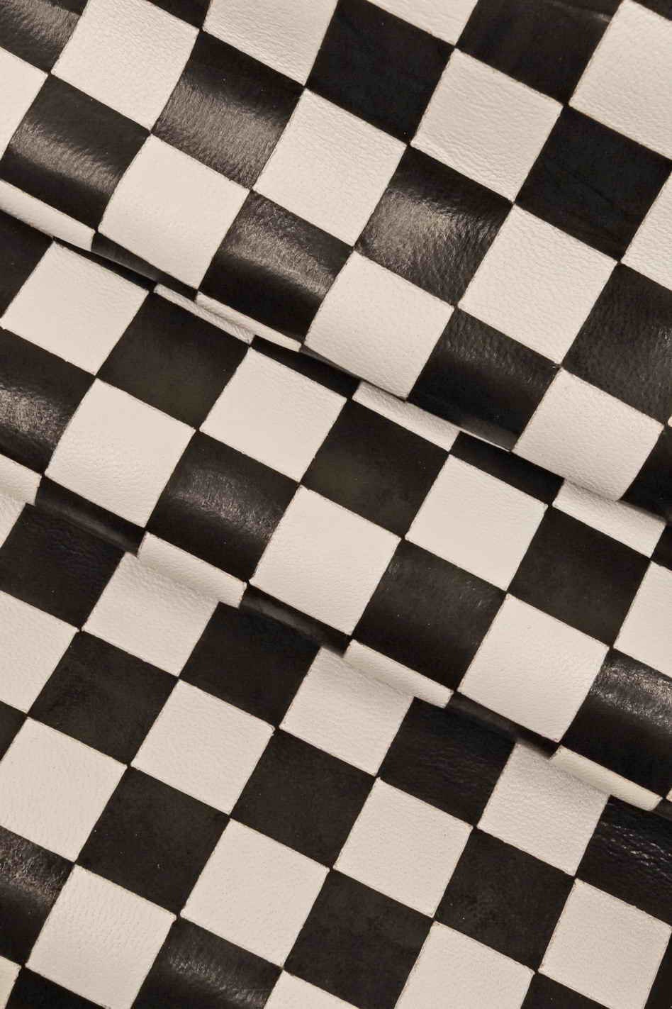 Leather CHECKER Print Hides Damier Printed Lambskin 