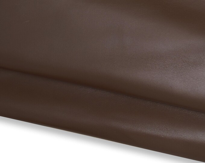 Chocolate BROWN leather hide, smooth soft cowhide, top quality genuine italian cowhide, 0.9 - 1.1 mm B17196-TU La Garzarara