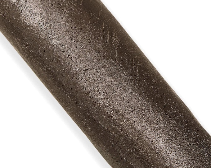 Mud brown SPORTY leather hide, aged DISTRESSED suede calfskin, soft crackled cowhide B18097-VT La Garzarara