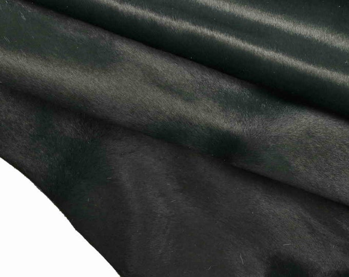 NATURAL HAIR on leather hides  - milk green taupe nude solid pony calf skins  B12930-CV La Garzarara