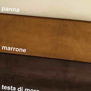 Pelle di  vitellino scamosciato alta qualità, pellame di camoscio, morbido, camoscio panna marrone testa di moro B12573-TU La Garzarara