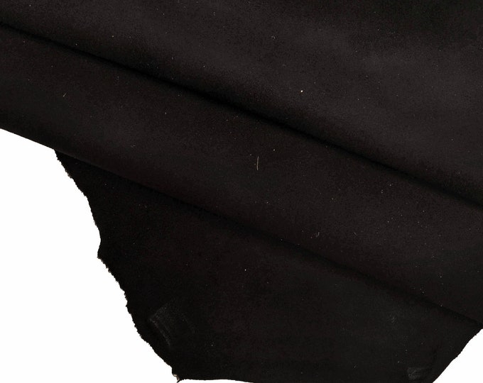 SUEDE on GOATSKIN leather hide, black blue taupe silky skin B13871-TU La Garzarara