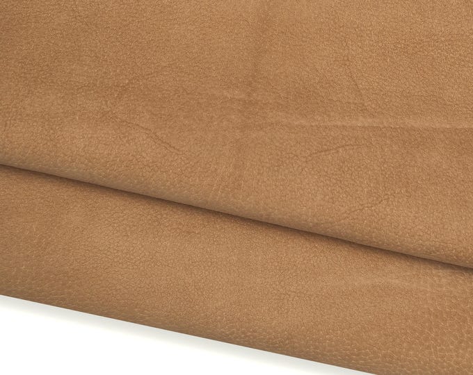 Beige - camel NUBUCK leather hide, suede calfskin with tiny light grain, soft cowhide  0.8-0.9 mm B17853-TU   La Garzarara