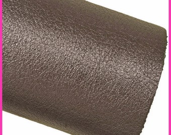 Dark GREY metallic leather hide, plumb pebble grain printed cowhide, soft glossy calfskin, 1.2-1.3 mm B16341-MT La Garzarara