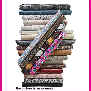 Ritagli PELLI STAMPATE, assortimento casuale, media dimensione - mix di colori, fantasie, stampe   0,500 kg- 0,750 kg- 1 kg- 2 kg AMZ32