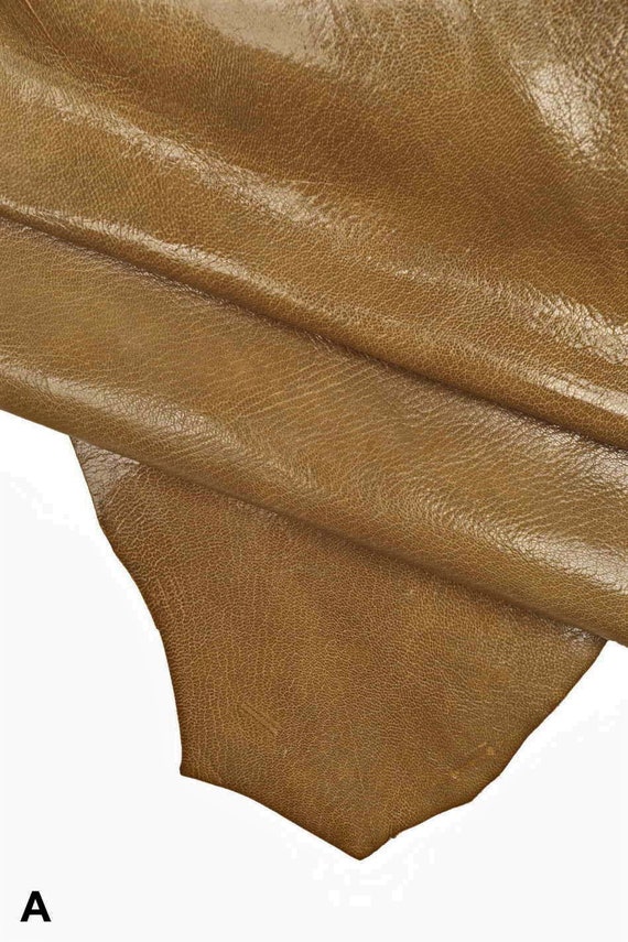 VINTAGE metallic suede leather skin - distressed colorful hides - steel  foiled vintage goatskins
