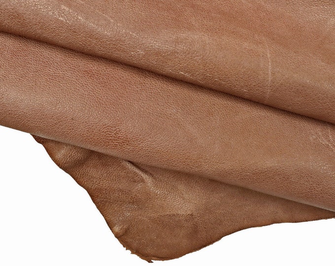 Antique Rose leather hide, soft sporty lamb, pink washed skin, vintage sheepskin B14564-VT La Garzarara