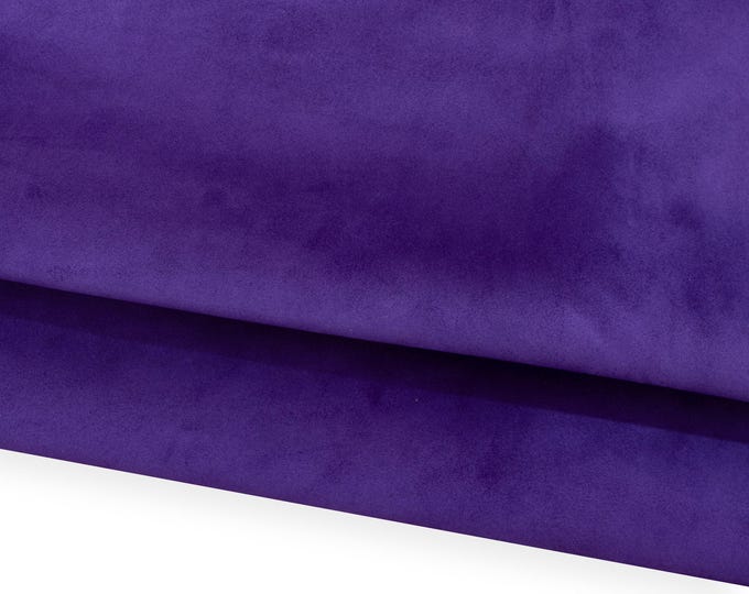 Purple TOP quality SUEDE leather hide, purple soft suede calfskin, good writing effect 0.5 - 0.6 mm, for diy projects B18733-TU La Garzarara