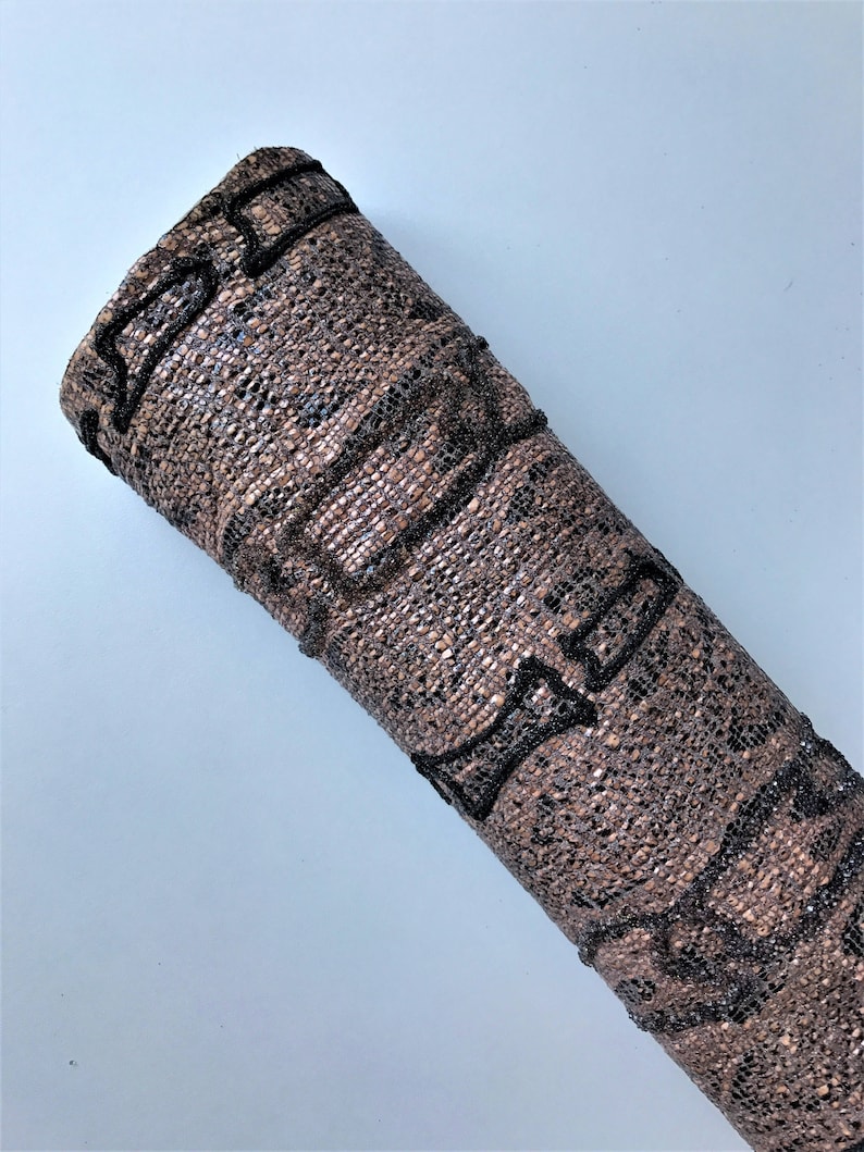 Printed luxury leather skin decorated with glitter and glass beads A671 La Garzarara