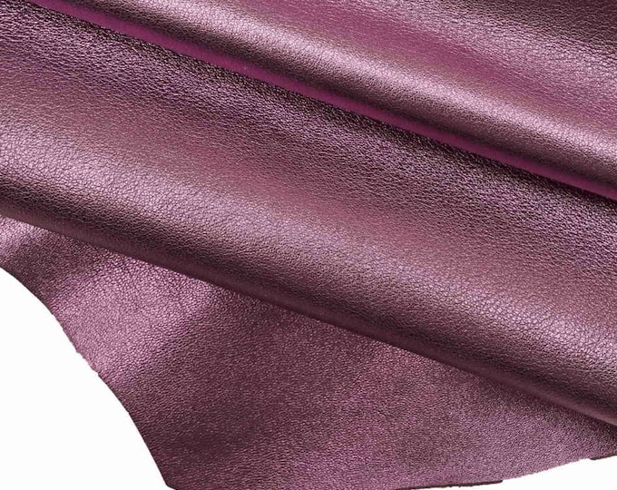 METALLIC leather hides - Orange, blu lambskins , pebble grainy laminated wrinkled lamb ,soft sheepskin  B11185-MT