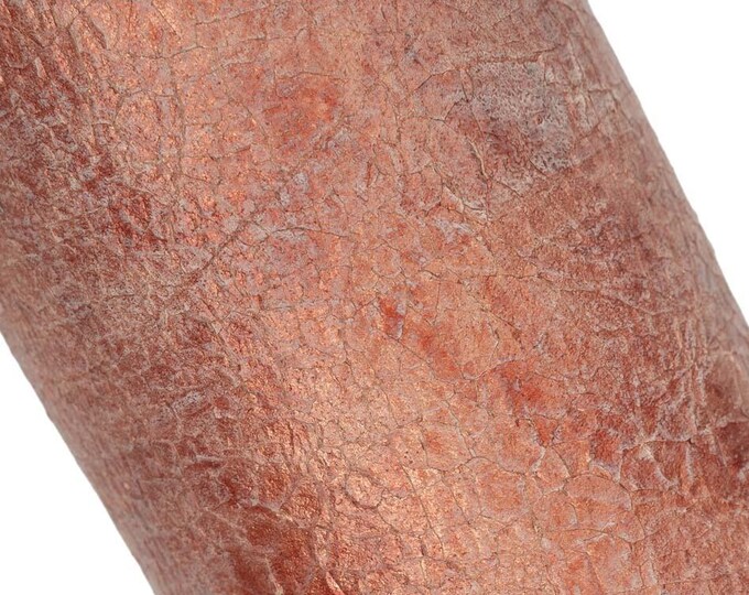 Rust CRACKLE printed leather skin, vintage DISTRESSES goatskin, thick soft hide for hobbyists B19666-VT La Garzarara