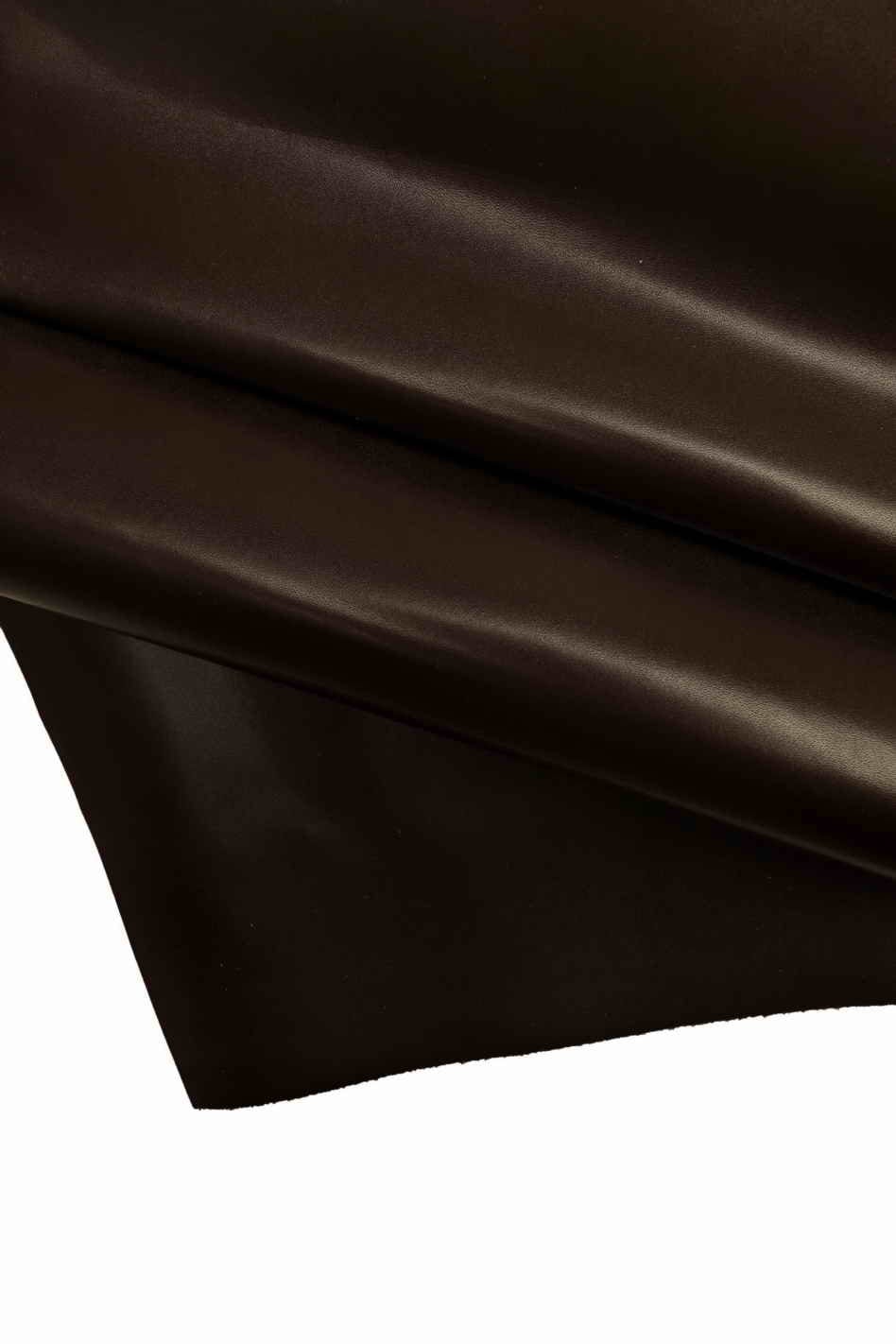 Dark brown FULL GRAIN cowhide Italian leather hides - smooth