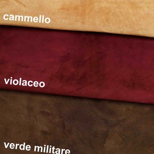 PELLE di CAMOSCIO, vitellino scamosciato alta qualità, buona scrivenza, morbido, look classico/elegante, in 3 colori B12572-TU La Garzarara