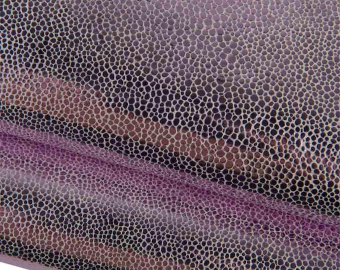 Lilac METALLIC leather skin, RAY printed bright goatskin, soft sparkle material for diy projects B19433-MT(st) La Garzarara