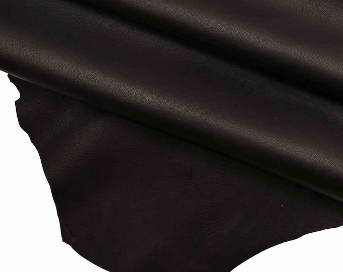 Black NAPPA lambskin leather hides -  smooth soft thin sheepskin - 0.4/0.6 for crafting and clothing B18837-TB La Garzarara