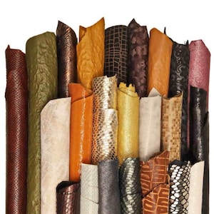 STOCK di 50 pelli intere - selezione CASUALE -  MIX di colori, fantasie, laminate, stampate, vintage, sportive e tinta unita -   B188