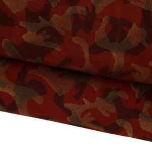Pellame stampa CAMOUFLAGE, crosta di vitello ruggine con disegno militare bronzo militare B17319-MT(ST) La Garzarara