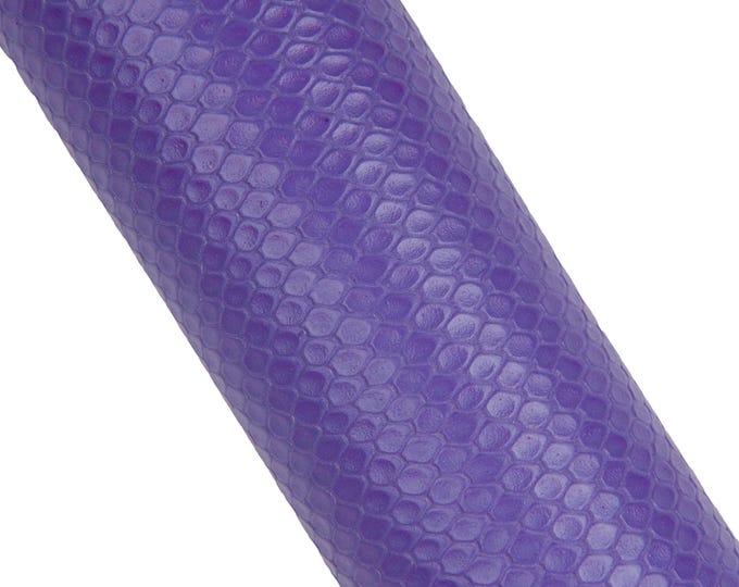Purple PYTHON leather hide, reptile printed semi glossy cowhide, lavender SOFT calfskin for hobbyists B18011-ST La Garzarara