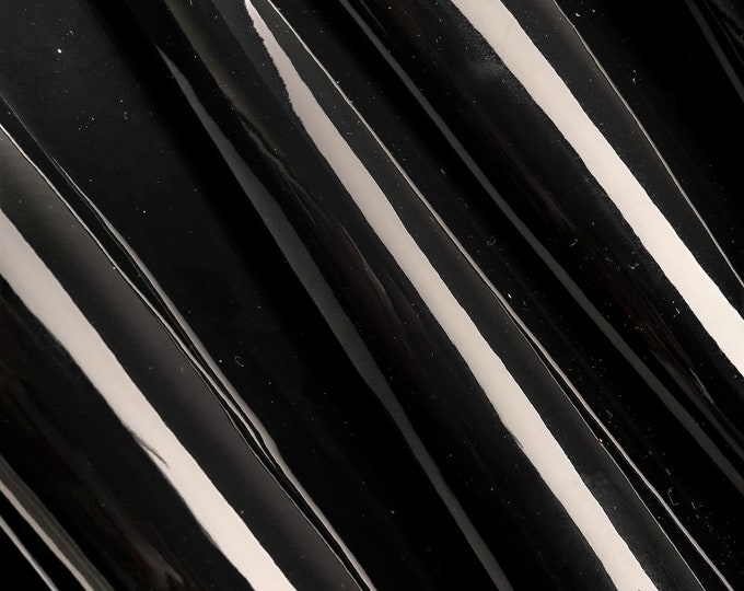 Classic Black Patent leather skin for Crafting - Glossy Finish on goatskin, medium softness, 0.9 - 1.1 mm B16410-TB   La Garzarara