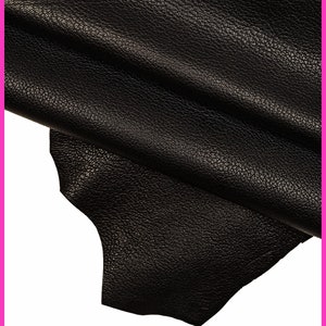 CUERO grano dólar NEGRO, piel de cabra con textura brillante, suave cuero italiano para zapatos, bolsos, carteras y más B14180-TB La Garzarara