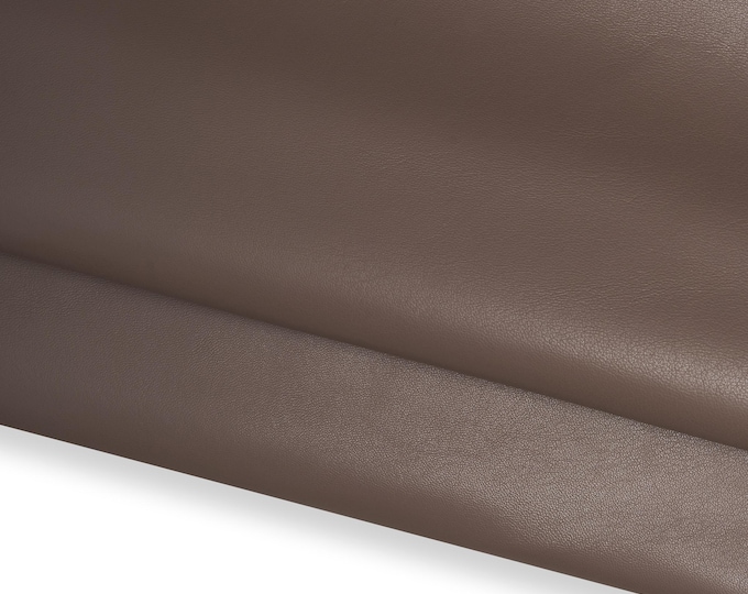 Leather for clothing, Mud brown soft NAPPA leather skin, semi glossy thin lambskin hide, 0.8 - 0.9 mm for garments B17157-TU La Garzarara