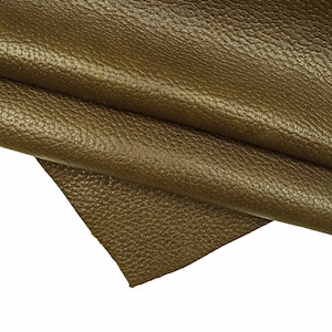 Pelle di vitello grana martellata colore verde oliva, vitello stampa dollaro morbida semi lucida fango, 1.4 - 1.5 mm B16359-TU La Garzarara