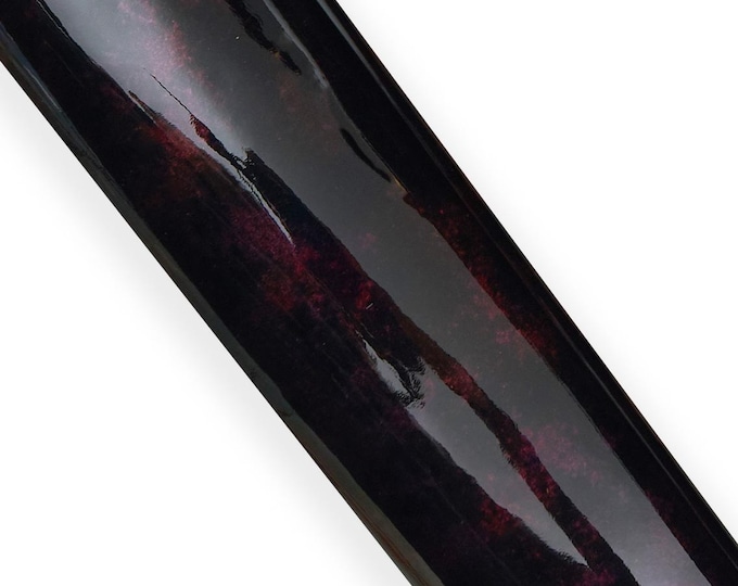 Black - fuchsia PEARLIZED PATENT leather hide, glossy shaded cowhide, medium softness, printed calfskin for crafting B17905-ST La Garzarara