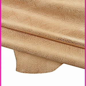 Pelle ROSA con grana, pellame metallizzato rame effetto sbiancato, capra morbida luminosa B16291-MT(ST) La Garzarara