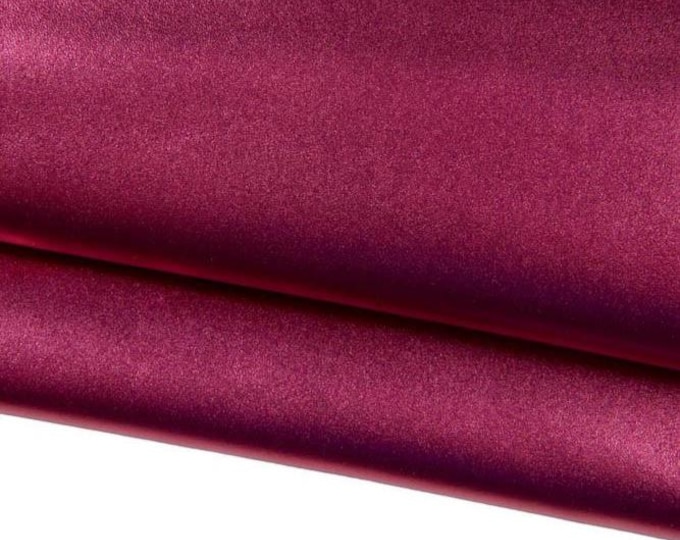 Pale RED metallic smooth lambskin, premium quality GLAZED leather skin, soft sheepskin 0.7 - 0.9 mm for diy projects B16950-MT La Garzarara