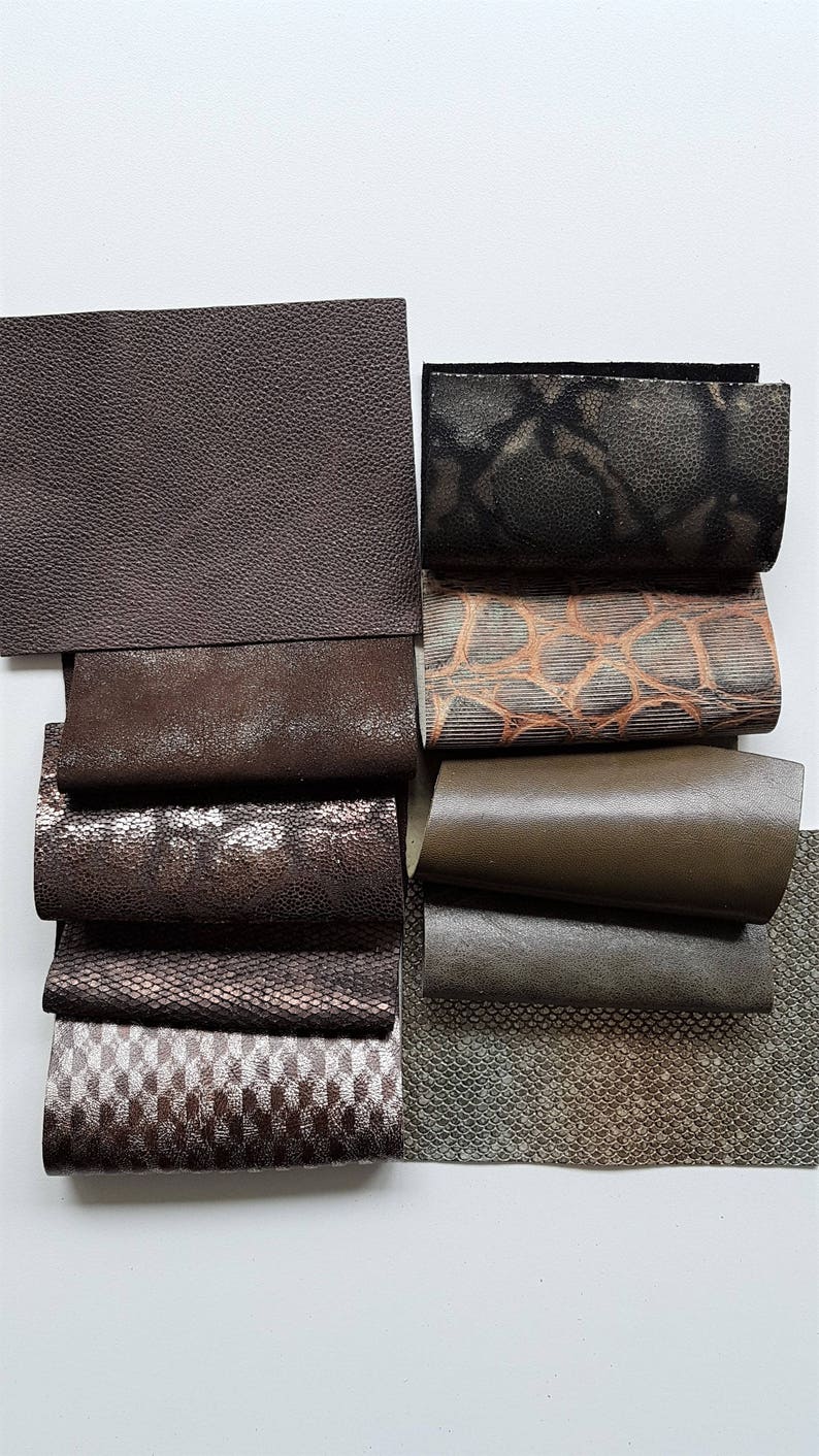 10 pieces of our fancy stock collections Italian leather 4,72 x 5,91 inch C78 La Garzarara