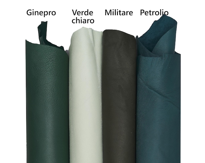 Green NAPPA sheepskin, smooth soft lambskin for garments and diy creations B17602-TU   La Garzarara